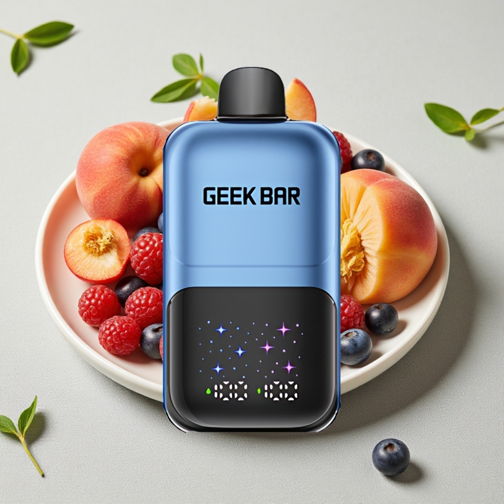 GEEK BAR 2GO 50000 Puffs 20mL Tobakssalt 5% Skærm Justerbar Smag Fersken & Bær GEEK BAR 2GO 50000 Puffs 20mL Tobakssalt 5% Skærm Justerbar Smag Fersken & Bær