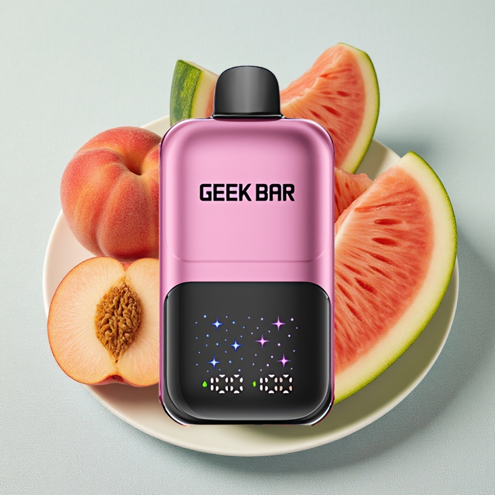 GEEK BAR 2GO 50000 Puffs Interaktiv Skærm Justerbar Smag/Kølighed Fersken & Vandmelon GEEK BAR 2GO 50000 Puffs Interaktiv Skærm Justerbar Smag/Kølighed Fersken & Vandmelon