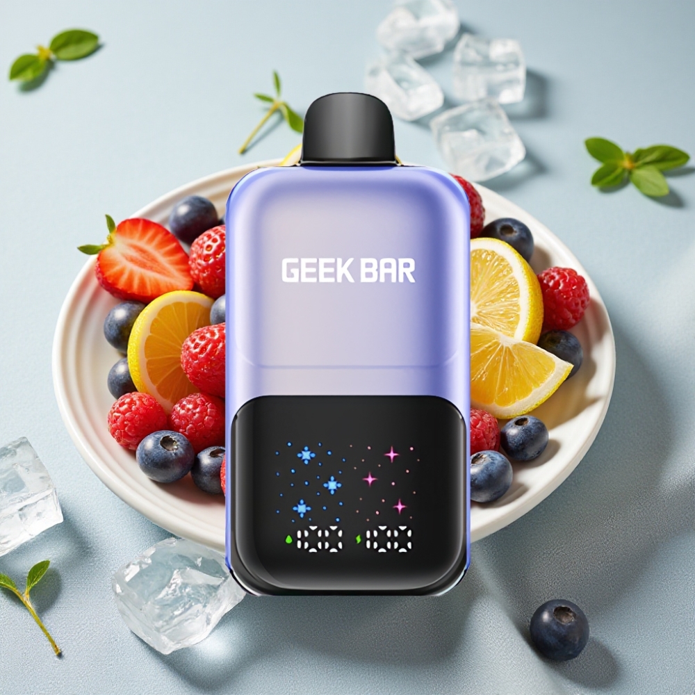 GEEK BAR 2GO 50000 Puffs Opblæsningsbar Vape Pen Blandede Bær Is med Skærm og 20mL GEEK BAR 2GO 50000 Puffs Opblæsningsbar Vape Pen Blandede Bær Is med Skærm og 20mL