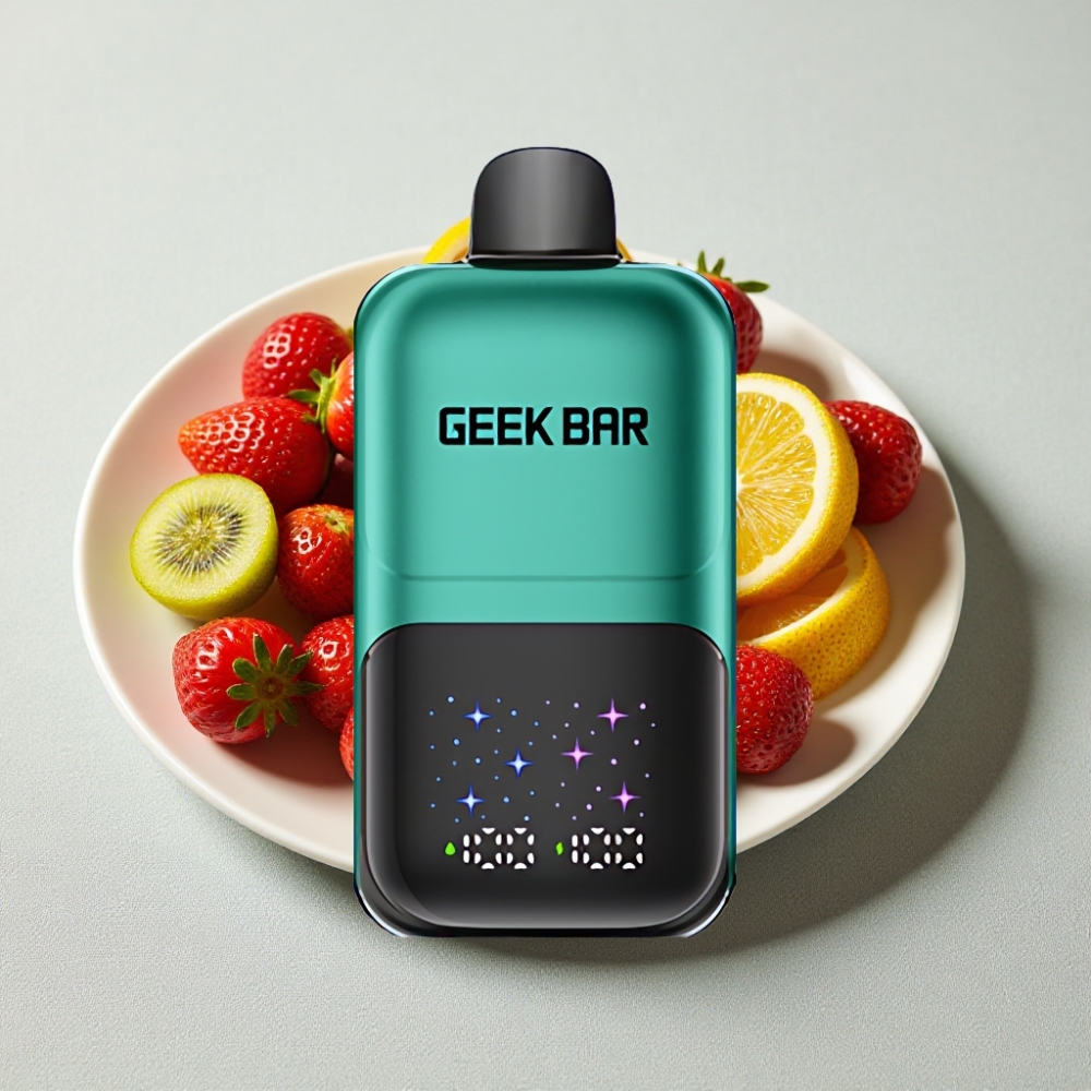 GEEK BAR 2GO Serie To 50000 Puffs 20ml Interaktiv Skærm Jordbær & Kiwi GEEK BAR 2GO Serie To 50000 Puffs 20ml Interaktiv Skærm Jordbær & Kiwi