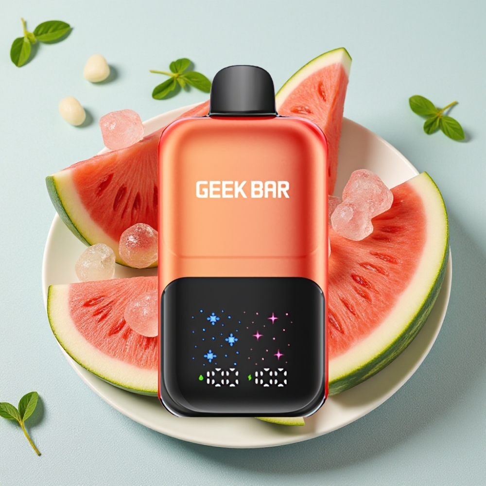 GEEK BAR 2GO Serie To 50000 Puffs Interaktiv Skærm Justerbar Smag/Vandmelon Bubbergummi Is 20mL 5% Nikotin GEEK BAR 2GO Serie To 50000 Puffs Interaktiv Skærm Justerbar Smag/Vandmelon Bubbergummi Is 20mL 5% Nikotin
