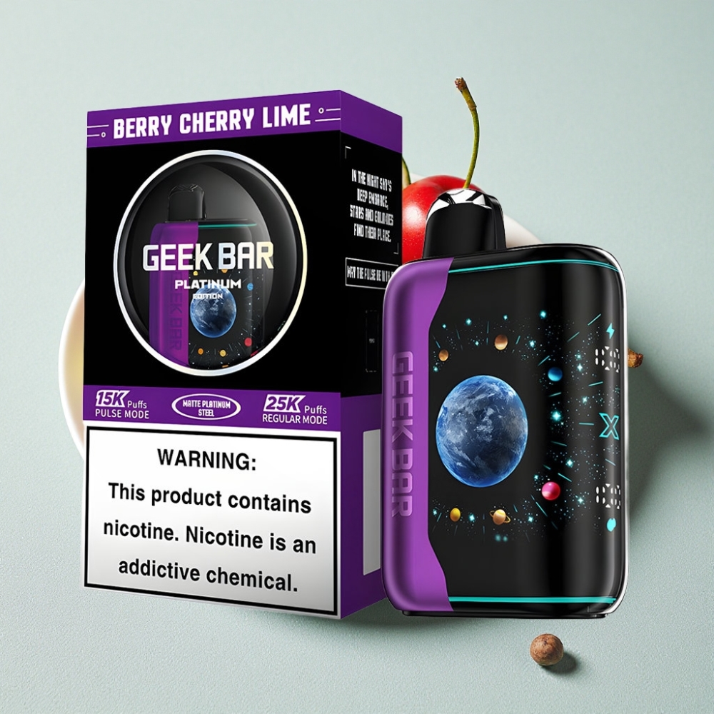 GEEK BAR Platinum Edition 25000 Puffs Bær Kirsebær Lime Hurtigopladning Dual Mesh