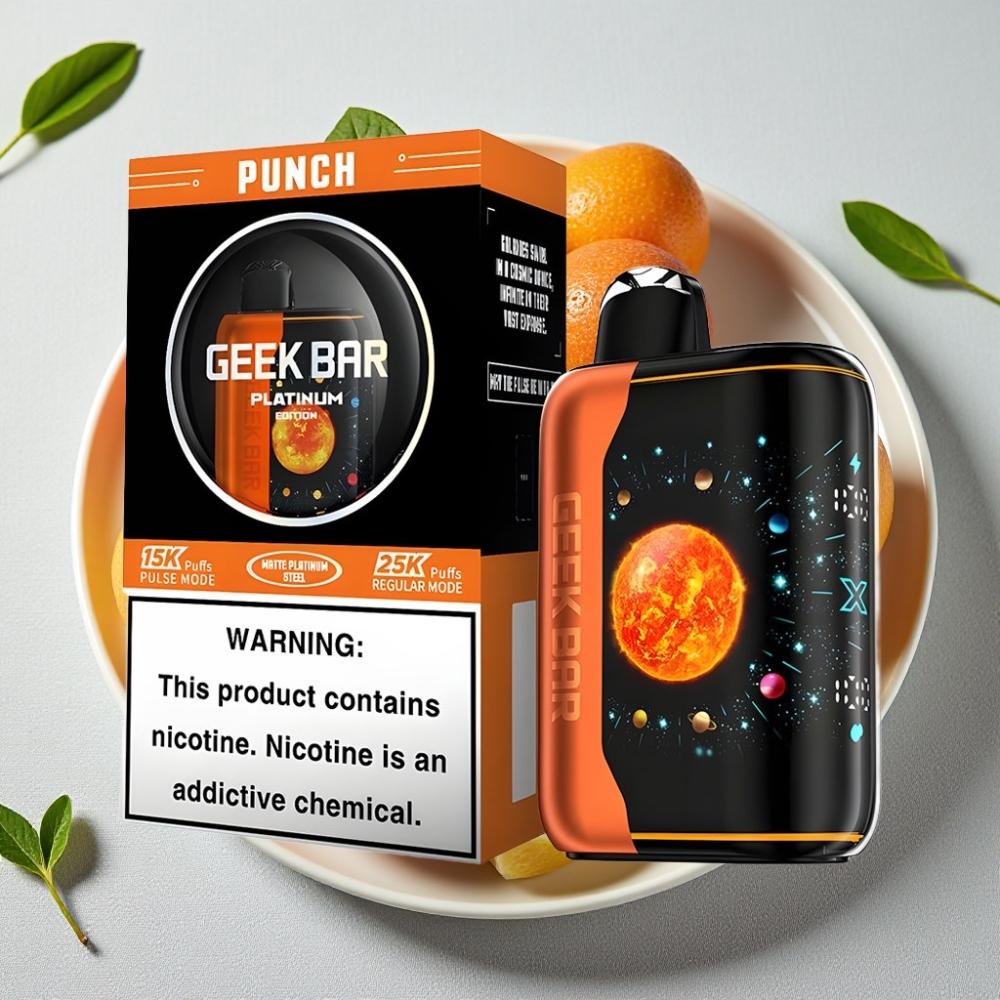 GEEK BAR Platinum Edition 25000 Pust Punch Smag Matte Finish Dynamisk Skærm Hurtig Opladning