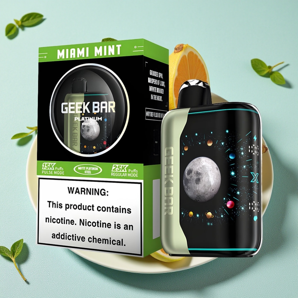 GEEK BAR Platinum Edition 25000 puf Miami Mynte Dual Mesh Coil 20mL