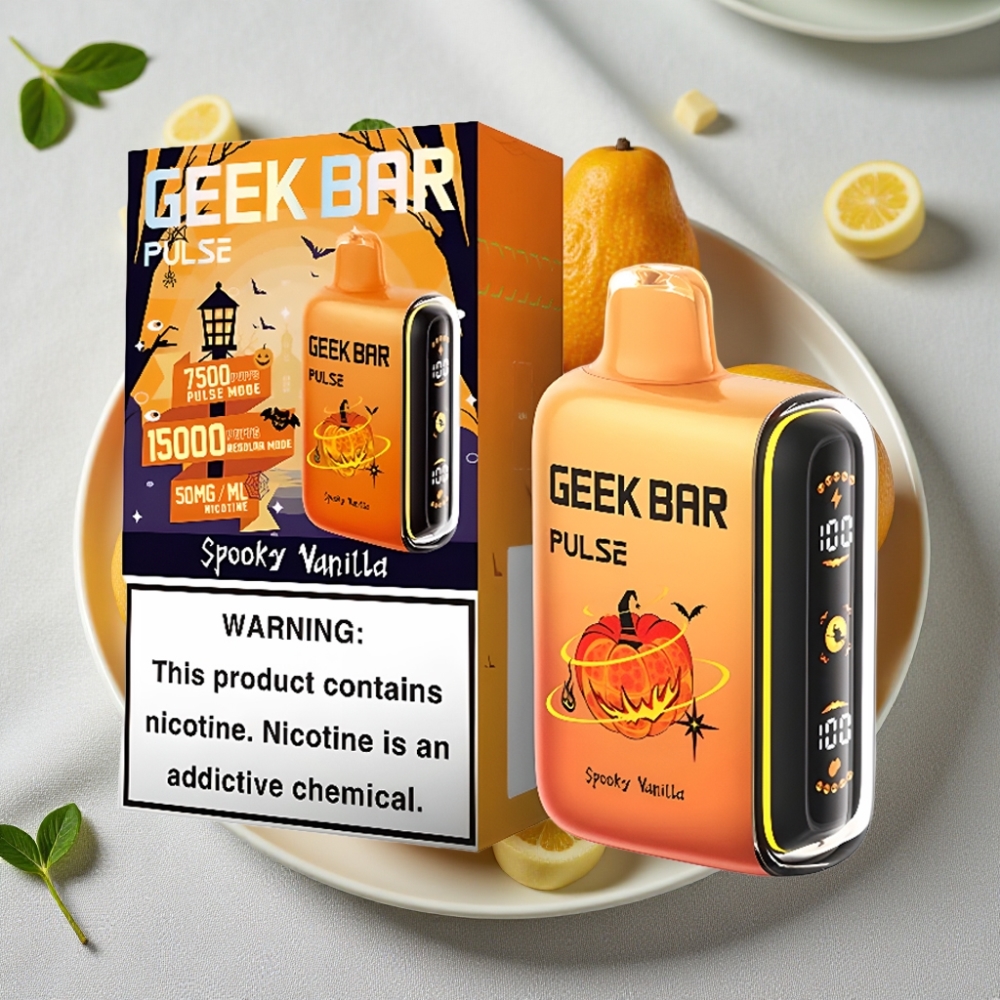 Geek Bar Pulse 15000 Puffs 16ML 5% Nikotin Justerbar Luftgennemstrømning Halloween-udgave