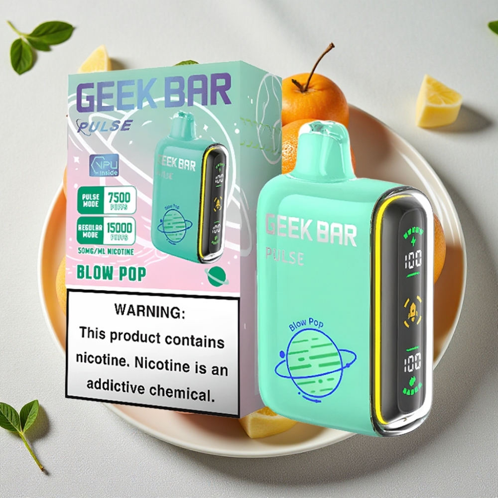 Geek Bar Pulse 15000 Puffs 16ML 5% Nikotin Justerbar Luftgennemstrømning USB-C