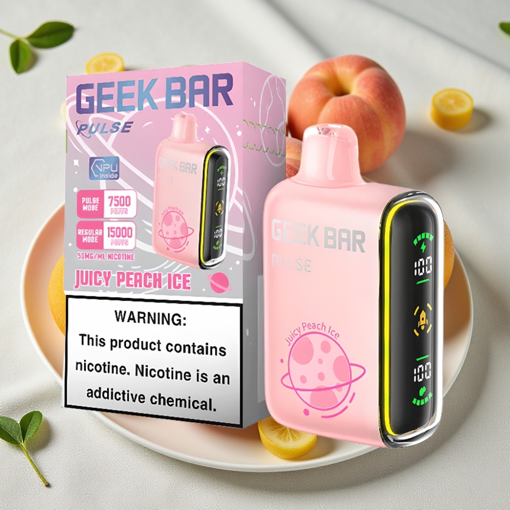 Geek Bar Pulse 15000 Puffs 16ML 5% Nikotin Justerbar Luftgennemstrømning USB-C