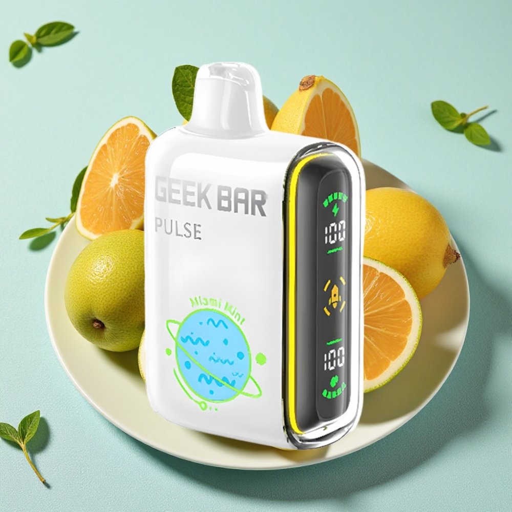 Geek Bar Pulse 15000 Puffs 16ML 5% Nikotin Justerbar Luftgennemstrømning USB-C