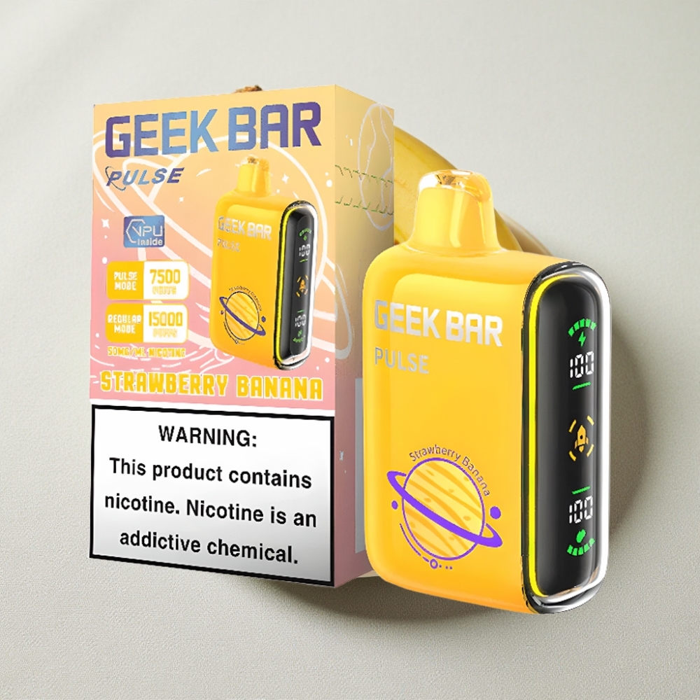 Geek Bar Pulse 15000 Puffs 16ML 5% Nikotin Justerbar Luftgennemstrømning USB-C