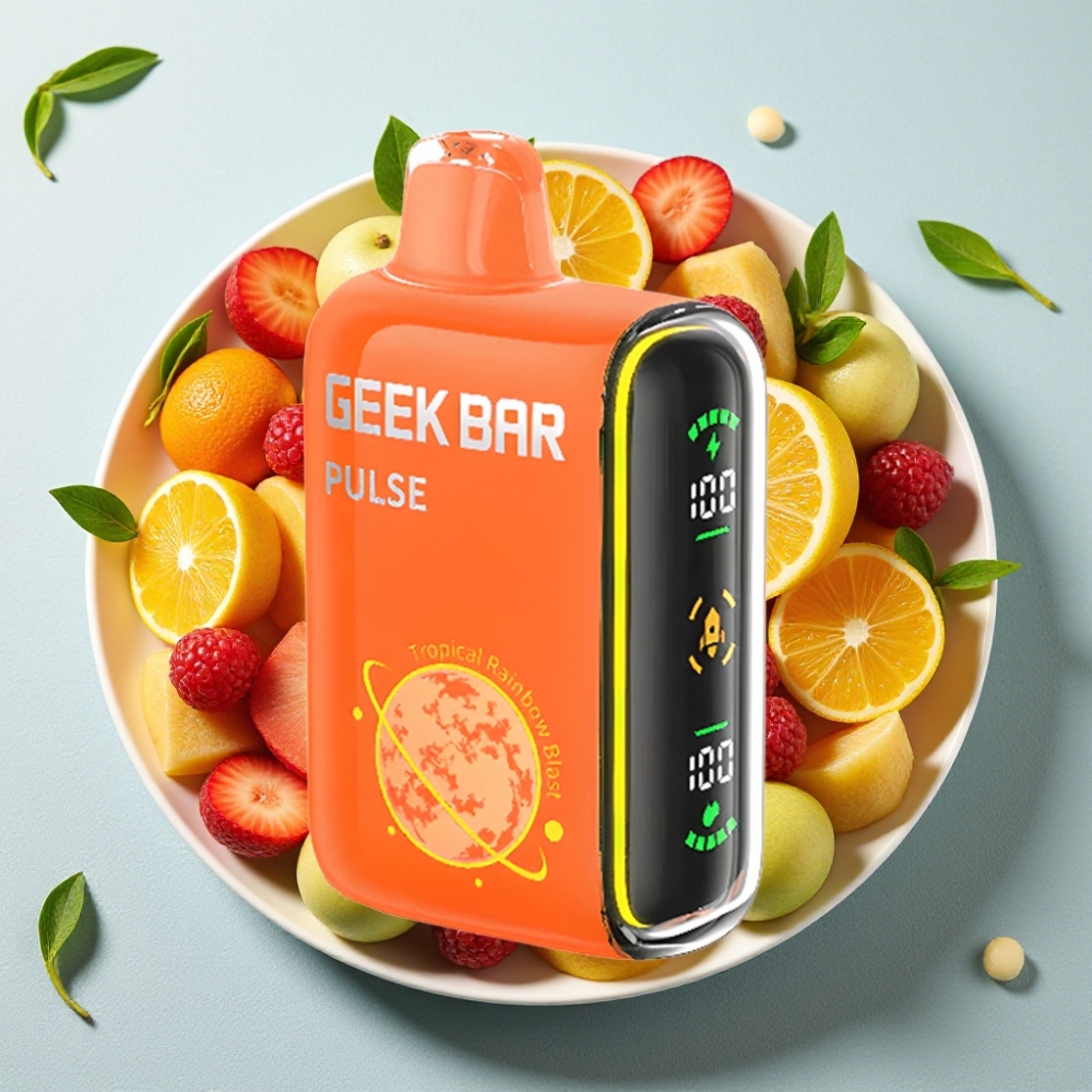 Geek Bar Pulse 15000 Puffs 16ML 5% Nikotin Justerbar Luftgennemstrømning USB-C