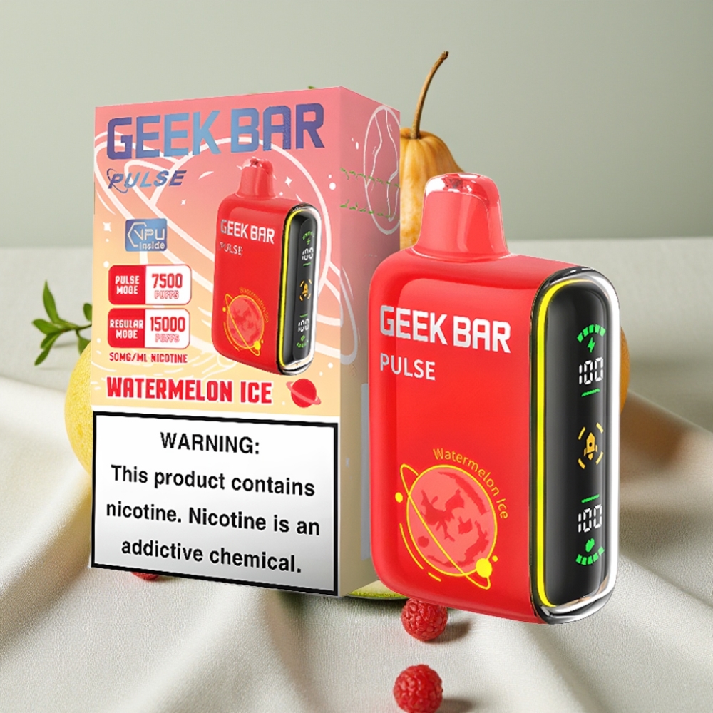 Geek Bar Pulse 15000 Puffs 16ML 5% Nikotin Justerbar Luftgennemstrømning USB-C