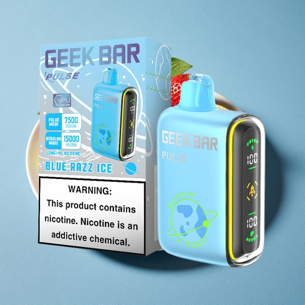 Geek Bar Pulse 15000 Puffs 16ML 5% Nikotin Justerbar Luftgennemstrømning USB-C