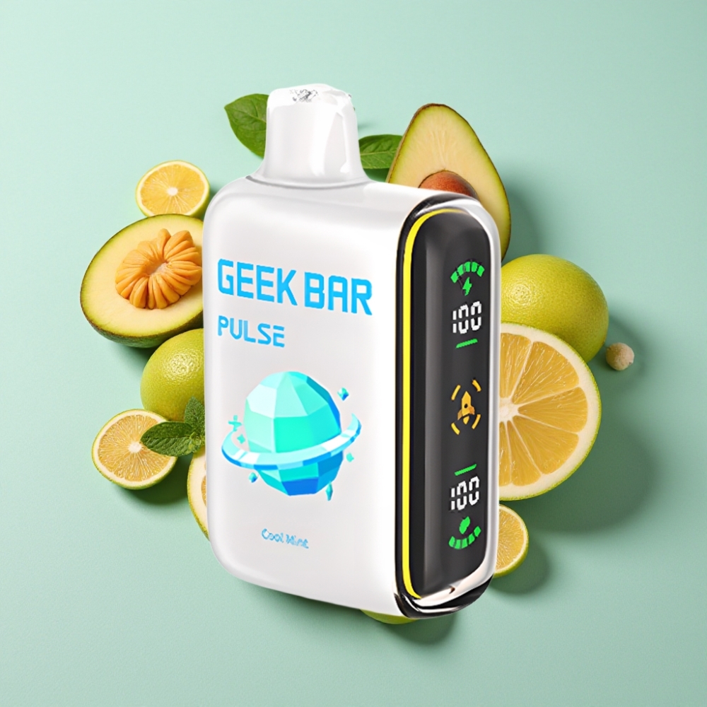 Geek Bar Pulse 15000 Puffs 16ML 5% Nikotin Justerbar Luftgennemstrømning USB-C