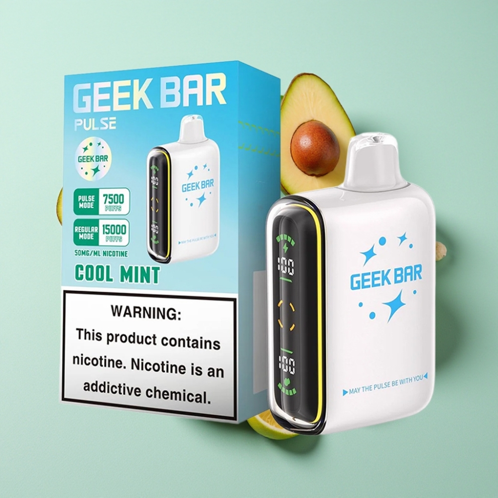 Geek Bar Pulse 15000 Puffs 16ML 5% Nikotin Justerbar Luftgennemstrømning USB-C