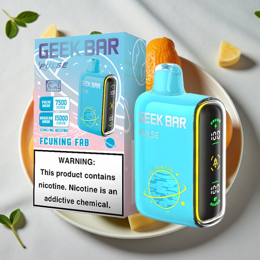 Geek Bar Pulse 15000 Puffs 16ML 5% Nikotin Justerbar Luftgennemstrømning USB-C