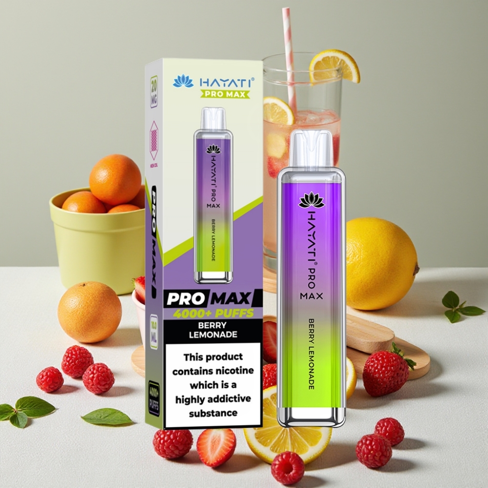Hayati Pro Max 4000 Puffs Engangs Vape Bær Lemonade 2ml/10ml 1400mAh Opladelig
