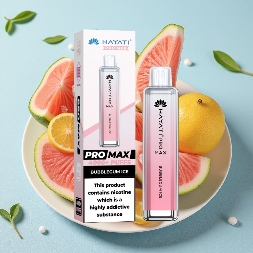Hayati Pro Max 4000 Puffs Engangs Vape Bubblegum Is 2%/5% Nikotin Opladbar