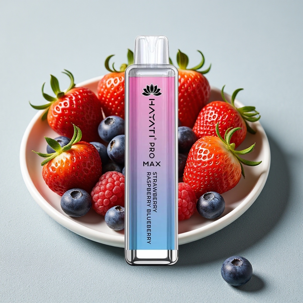 Hayati Pro Max 4000 Puffs Engangs Vape Jordbær Hindbær Blåbær Opladbar 1400mAh Hayati Pro Max 4000 Puffs Engangs Vape Jordbær Hindbær Blåbær Opladbar 1400mAh