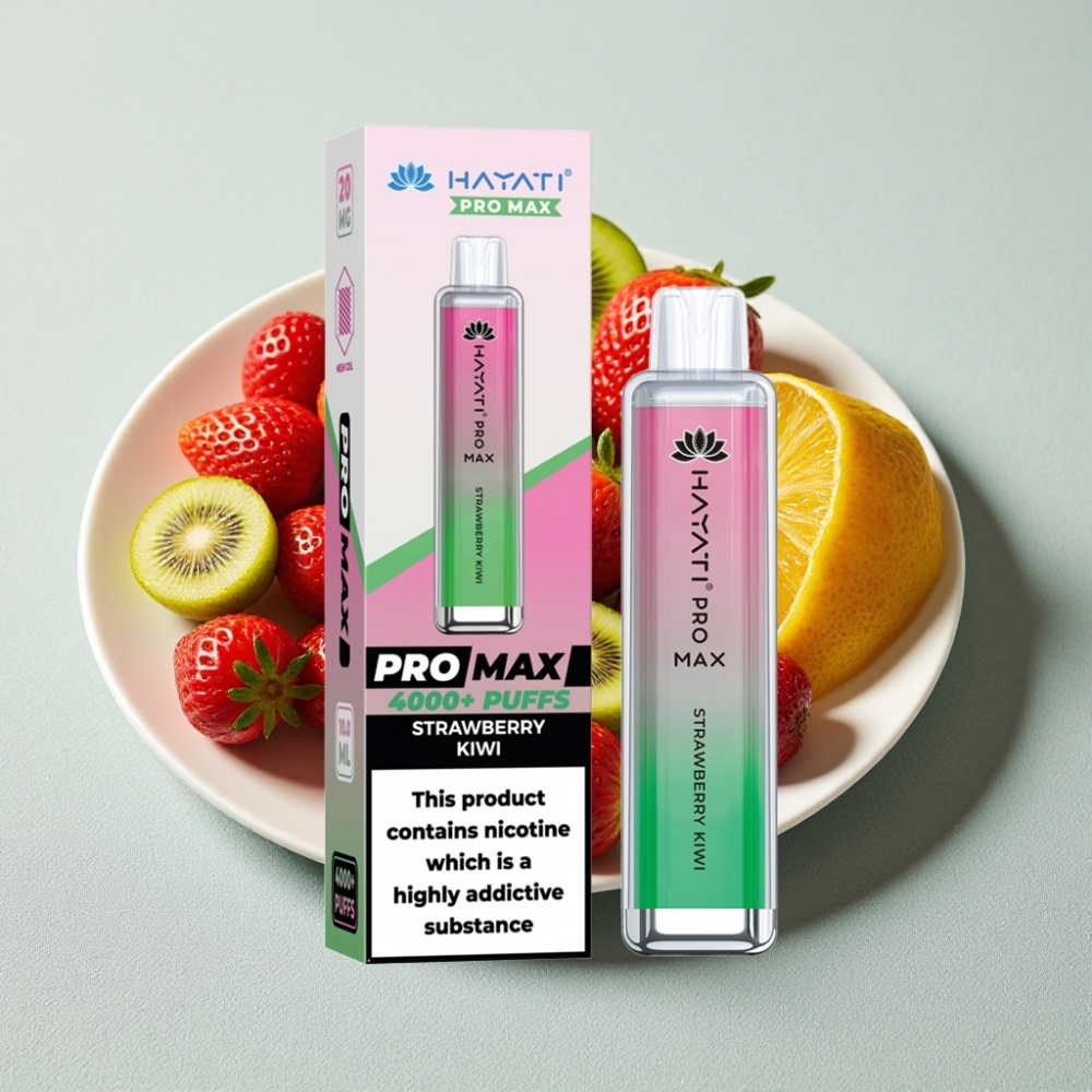 Hayati Pro Max 4000 Puffs Engangs Vape Jordbær Kiwi 2ml/10ml 1400mAh