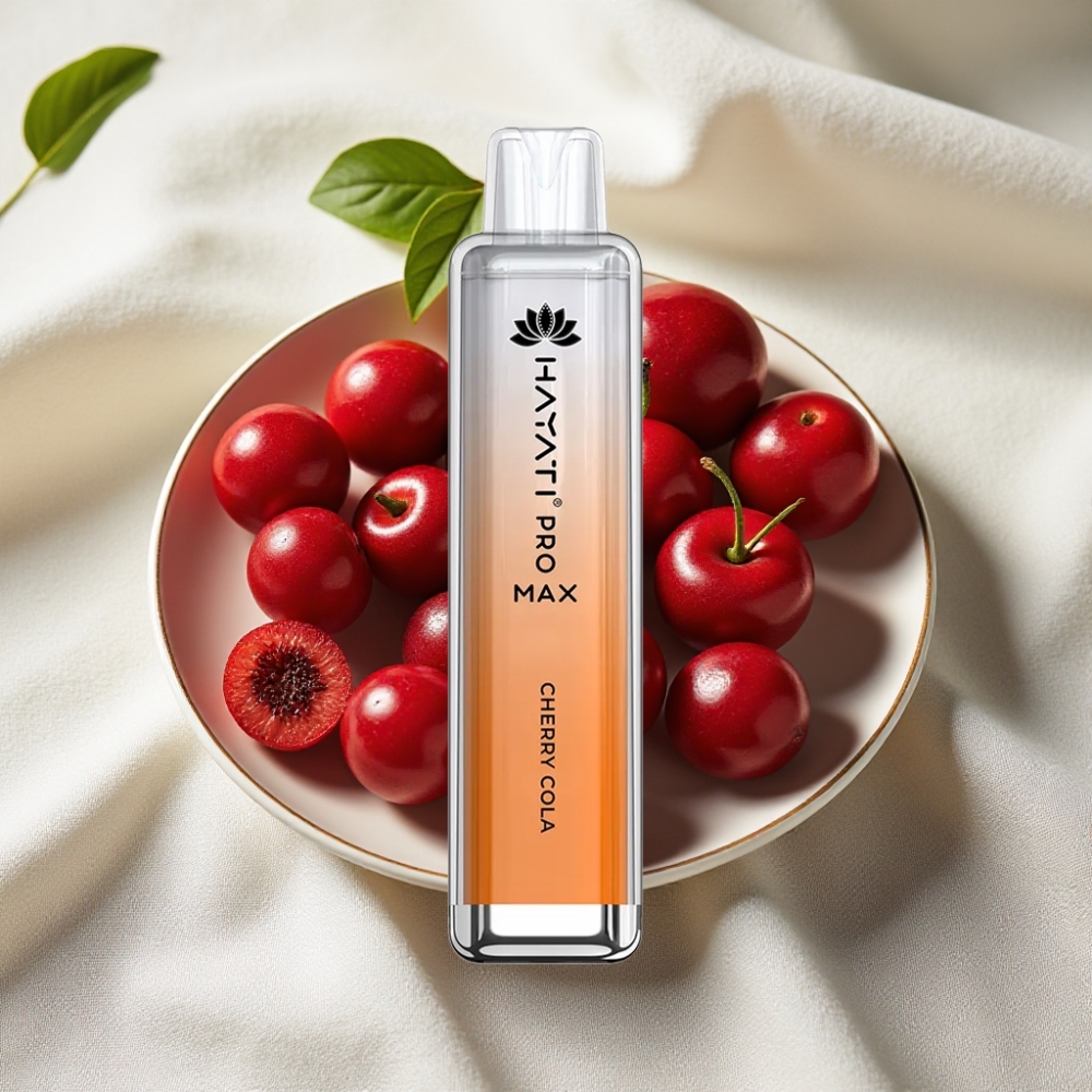 Hayati Pro Max 4000 Puffs Engangs Vape Kirsebær Cola Dual 1.1 Ohm Mesh Opladelig Hayati Pro Max 4000 Puffs Engangs Vape Kirsebær Cola Dual 1.1 Ohm Mesh Opladelig