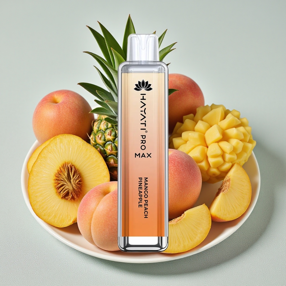 Hayati Pro Max 4000 Puffs Engangs Vape Mango Fersken Ananas 2ml 1400mAh Opladningsbar