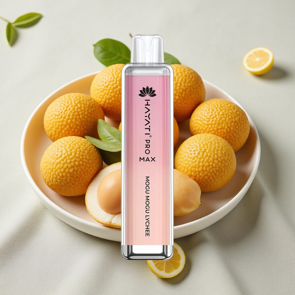 Hayati Pro Max 4000 Puffs Engangs Vape Mogu Mogu Litchi Opladelig 2ml/10ml 2%/5% Nikotin