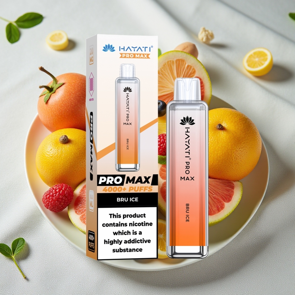 Hayati Pro Max 4000 Puffs Engangs Vape Opladbar LED Lys Is