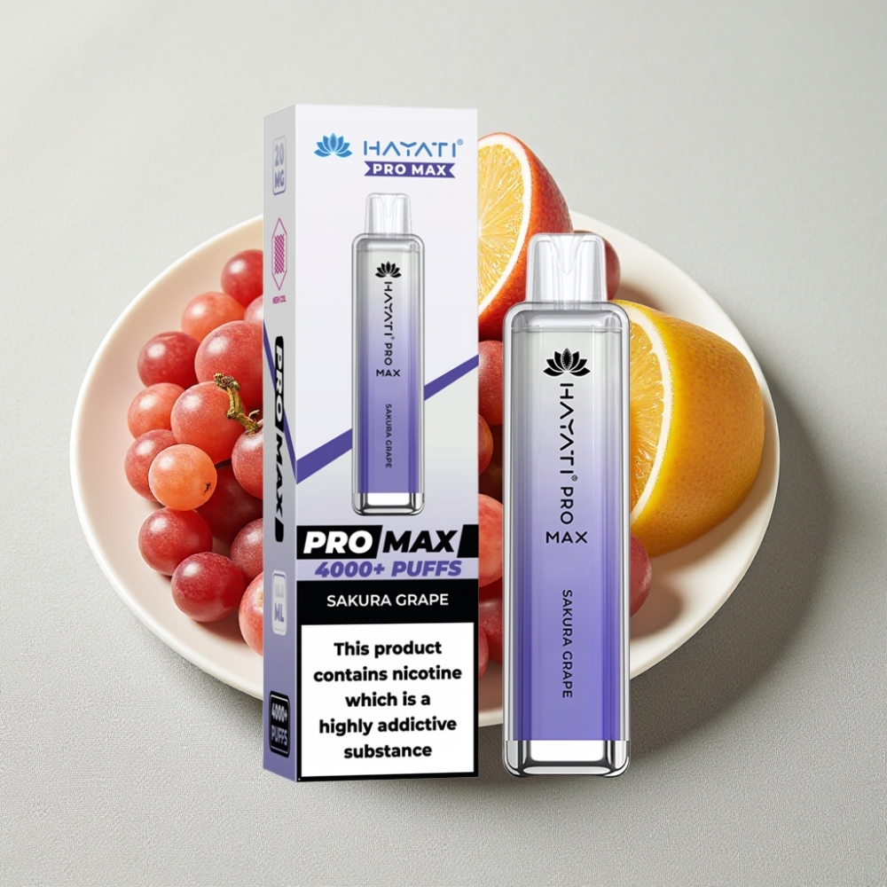 Hayati Pro Max 4000 Puffs Engangs Vape Sakura Vin (2ml tank, 1400mAh, 2%/5% Nikotin)