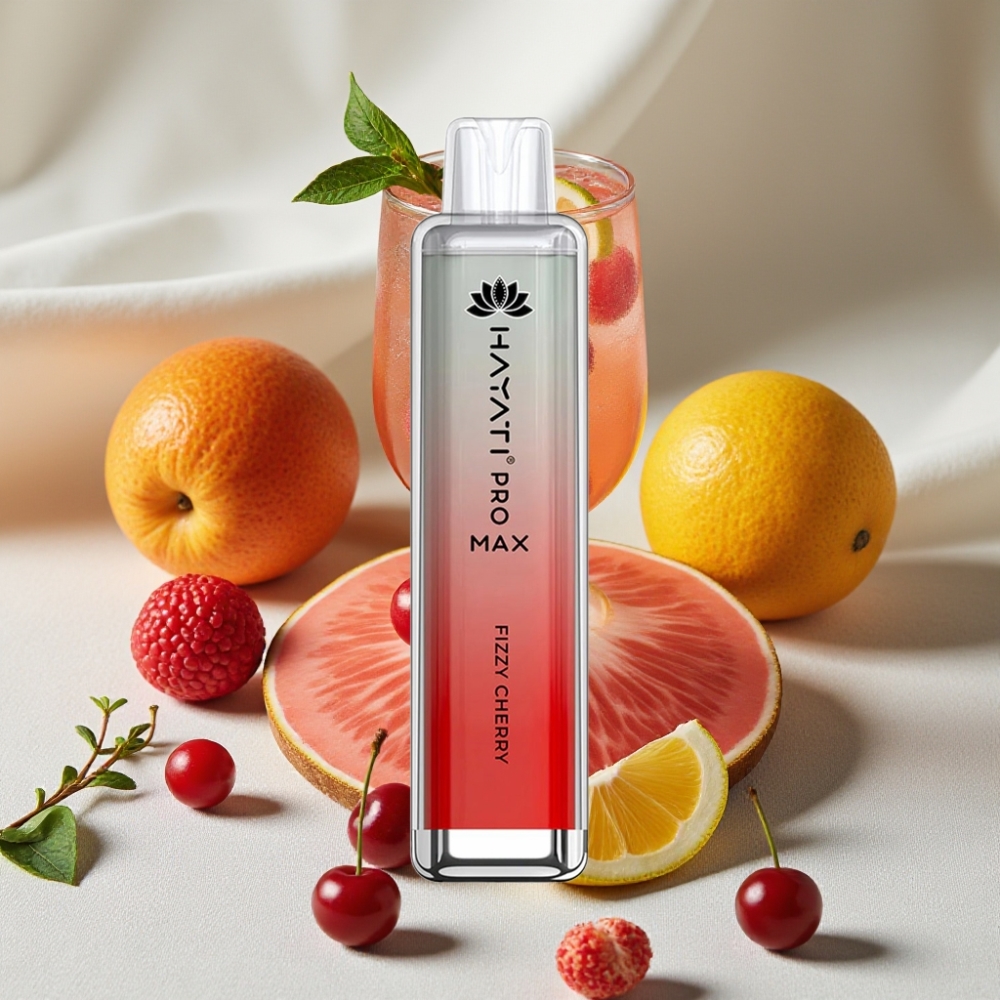 Hayati Pro Max 4000 Puffs Engangs Vape Sprudlende Kirsebær 2%/5% Nikotin Opladbar