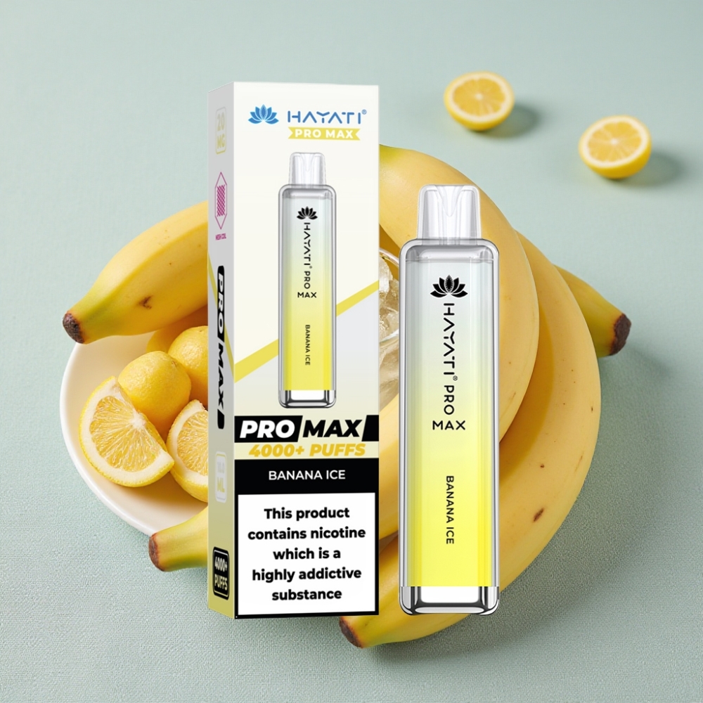Hayati Pro Max 4000 Puffs Genanvendelig Vape Bananis Is 2ml Tank 1400mAh
