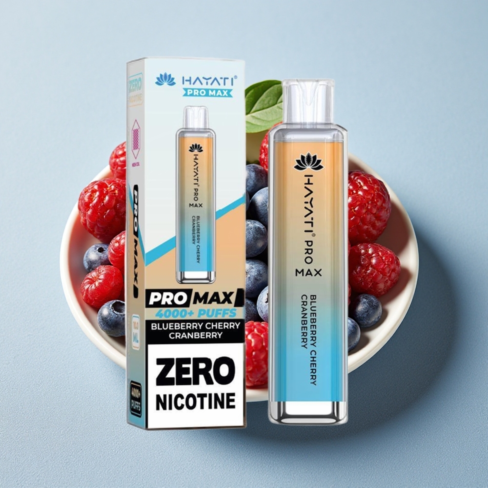 Hayati Pro Max 4000 Puffs Genanvendelig Vape Blåbær Kirsebær Tranebær