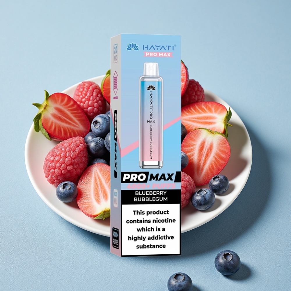 Hayati Pro Max 4000 Puffs Genanvendelig Vape Blåbær Tyggegummi 2ml 1400mAh