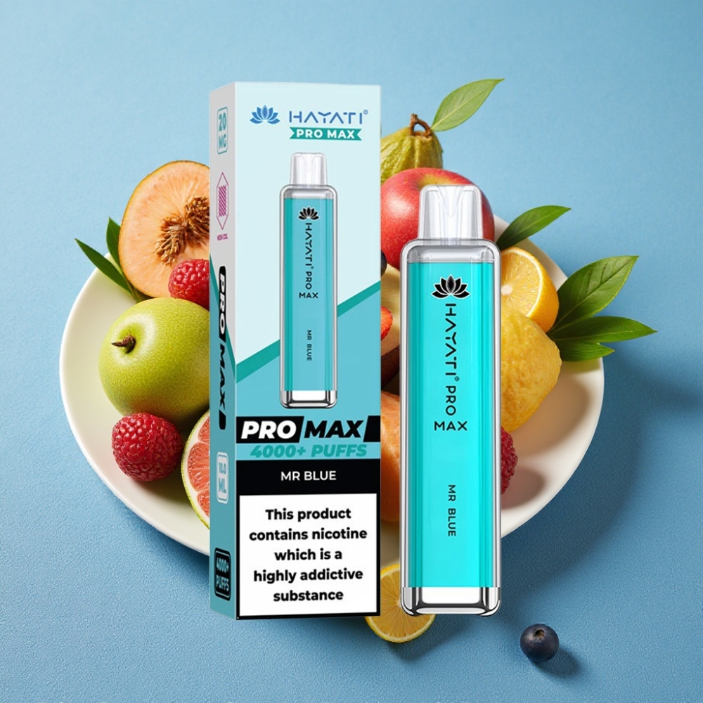 Hayati Pro Max 4000 Puffs Genanvendelig Vape Herr Blå
