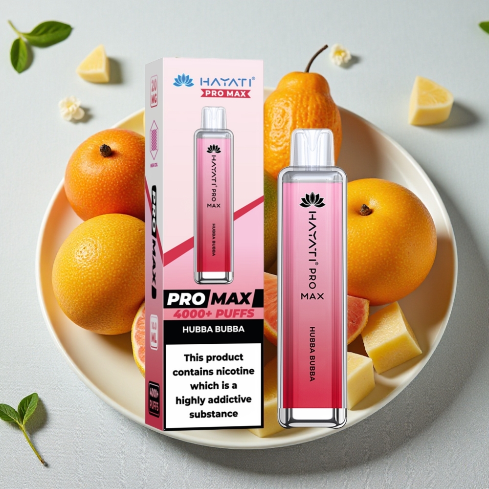 Hayati Pro Max 4000 Puffs Genanvendelig Vape Hubba Bubba 2ml/10ml TPD