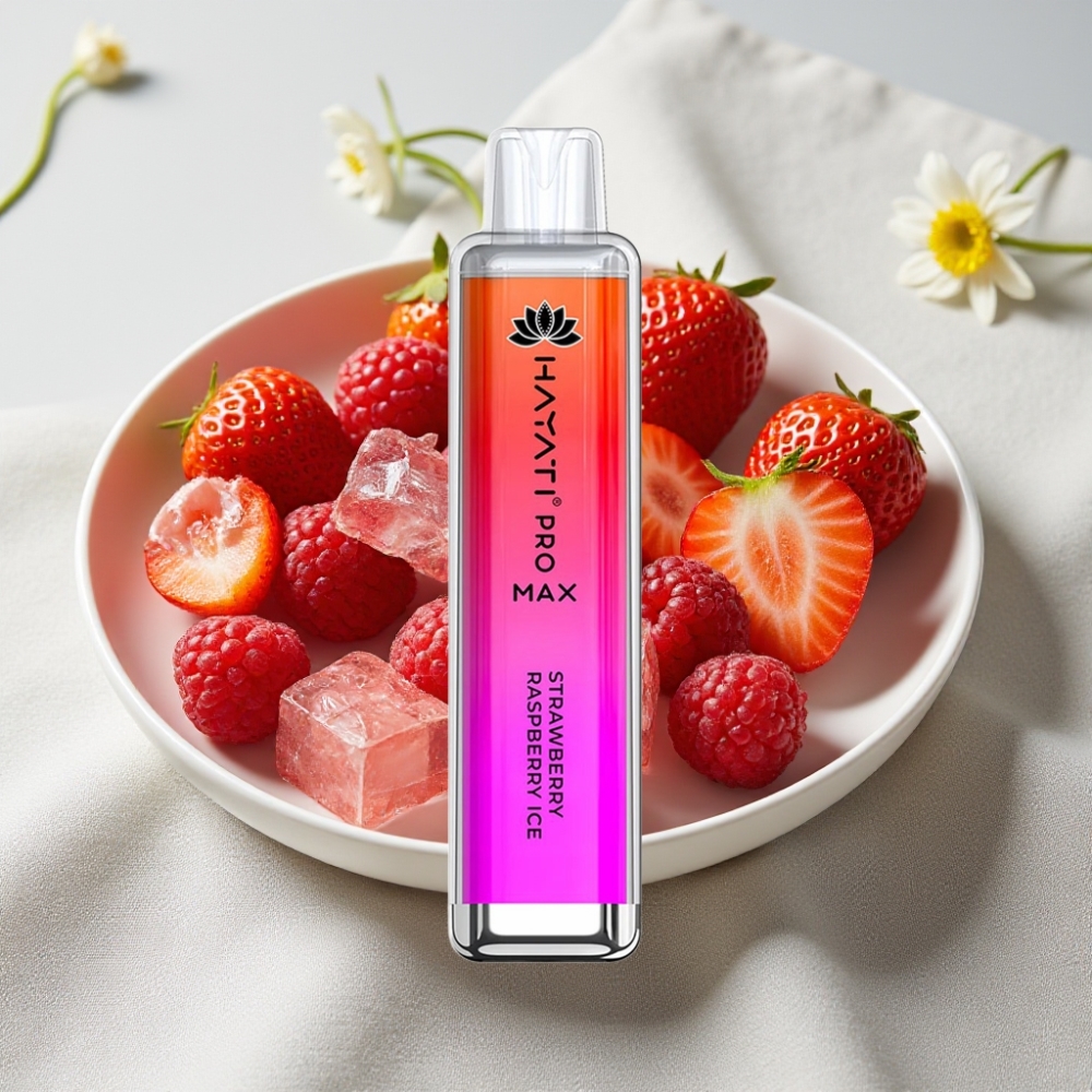 Hayati Pro Max 4000 Puffs Genanvendelig Vape Jordbær Hindbær Is 2ml 1400mAh