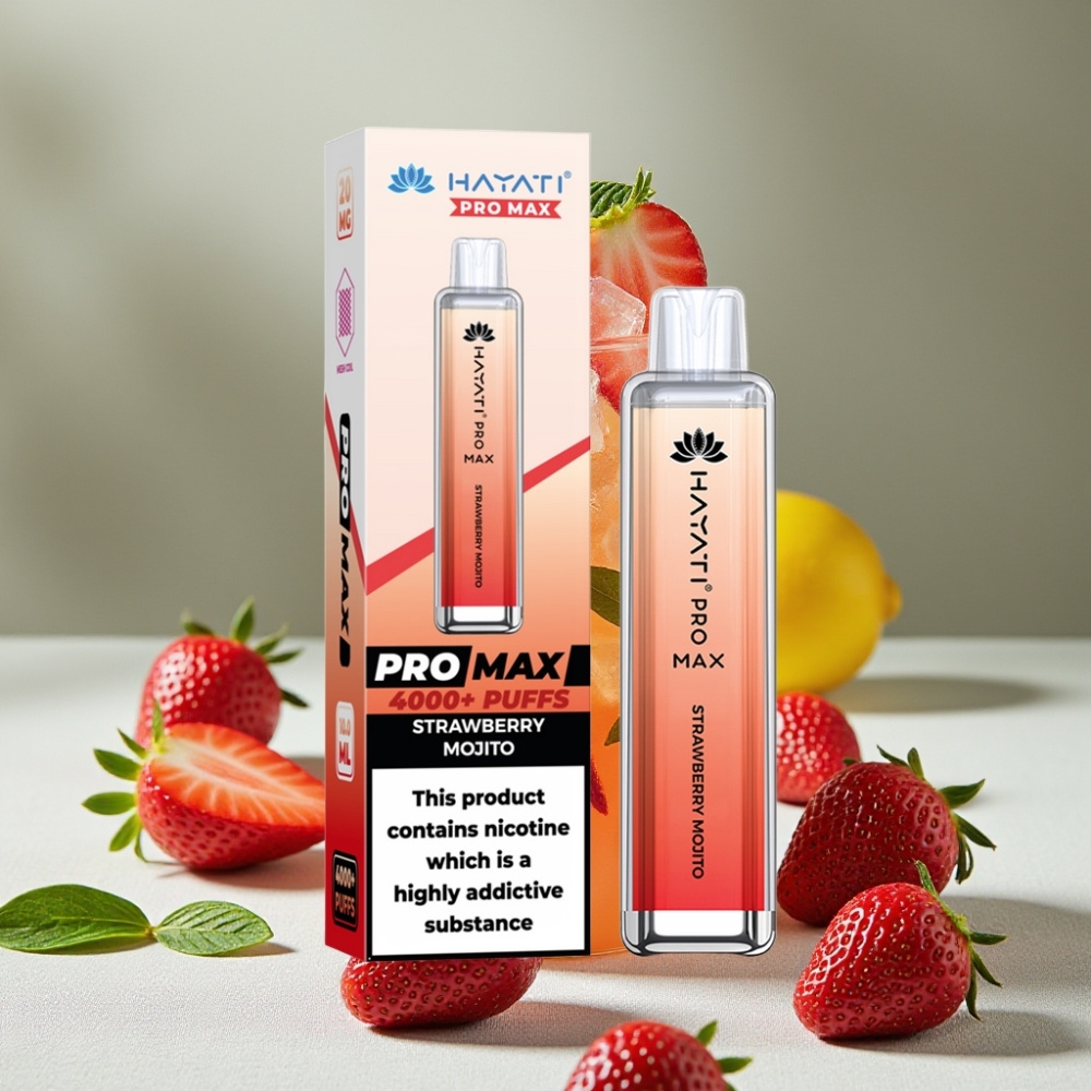 Hayati Pro Max 4000 Puffs Genanvendelig Vape Jordbær Mojito 2%/5% Nikotin 1400mAh