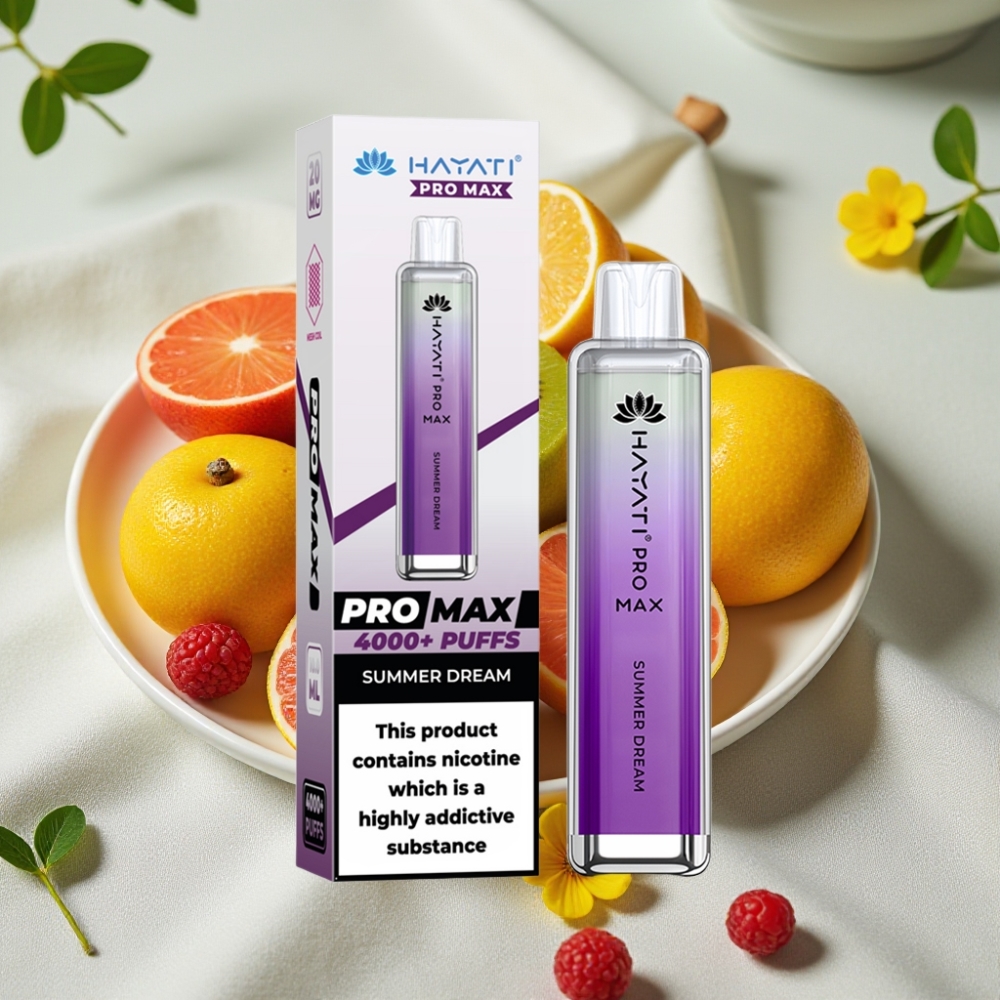 Hayati Pro Max 4000 Puffs Genanvendelig Vape Sommerdrøm 2%/5% Nicotin 1400mAh