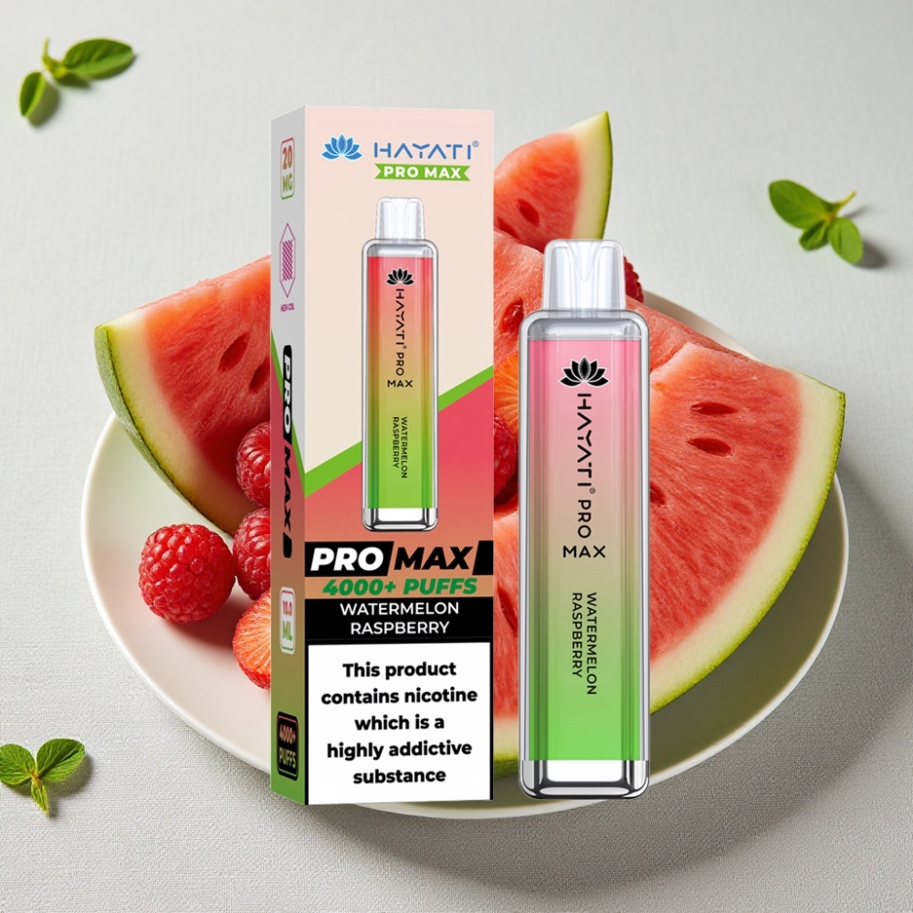 Hayati Pro Max 4000 Puffs Genanvendelig Vape Vandmelon Hindbær 2ml/10ml 1400mAh