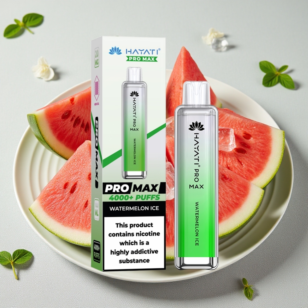Hayati Pro Max 4000 Puffs Genanvendelig Vape Vandmelon Is 2ml/10ml 1400mAh