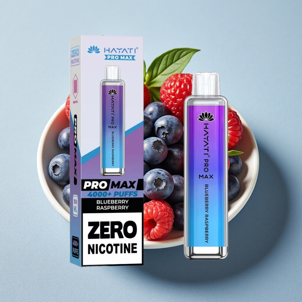 Hayati Pro Max 4000 Puffs Genopladelig Vape Blåbær Hindbær 2%/5% Nikotin 1400mAh