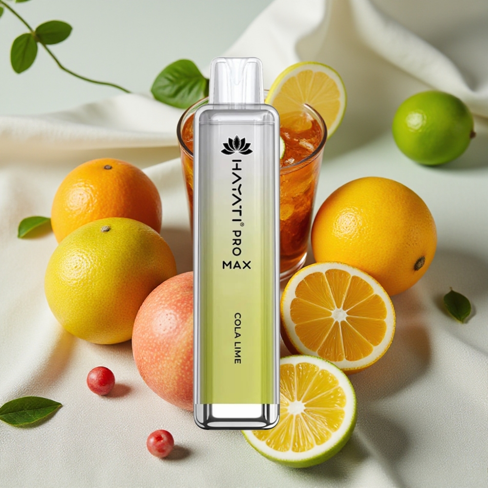Hayati Pro Max 4000 Puffs Genopladelig Vape Cola Lime Dual 1.1 Ohm Mesh Oplåsning