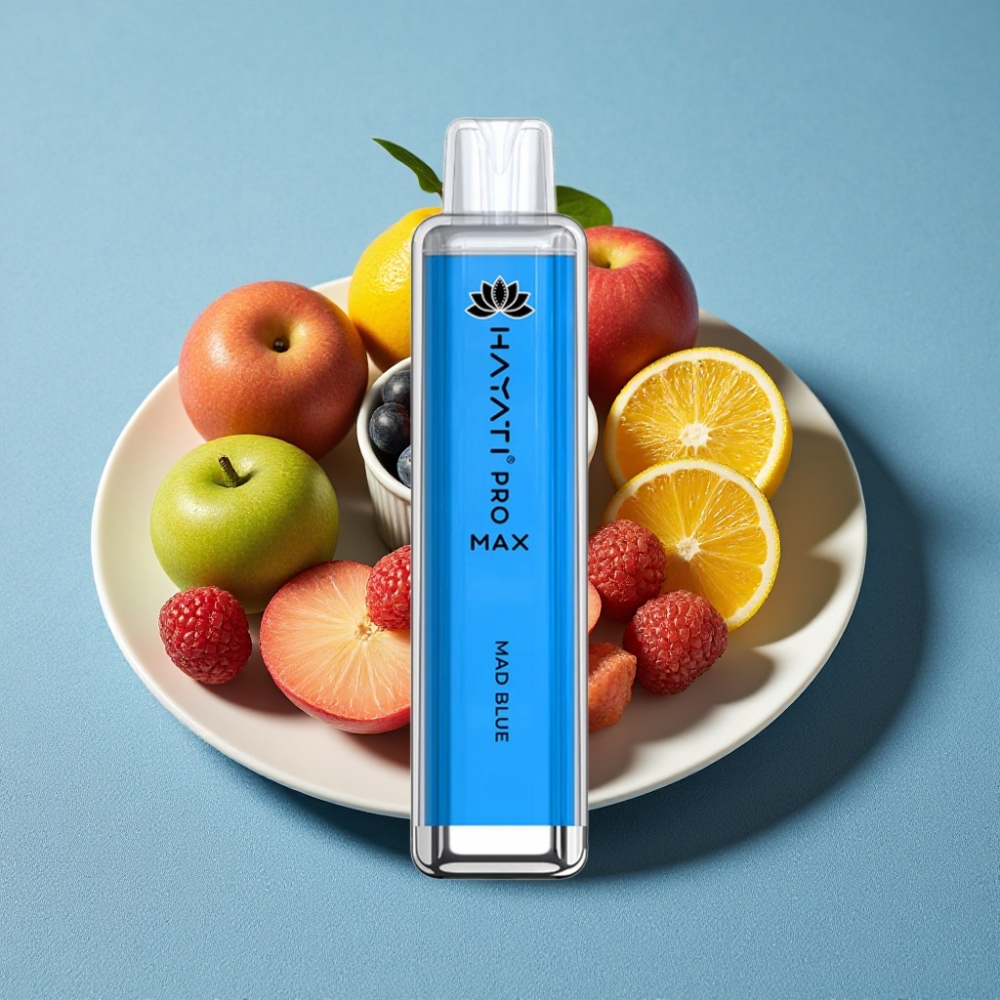 Hayati Pro Max 4000 Puffs Genopladelig Vape Galskab Blå Dual Coil 2ml TPD