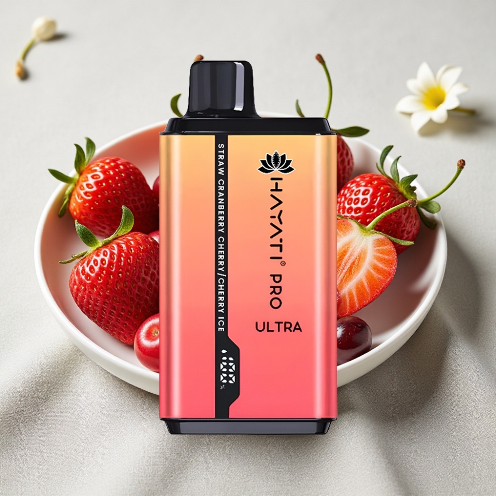 Hayati Pro Ultra 15000 Puffs 2×12ml 2% Jordbær Tranebær Kirsebær Is