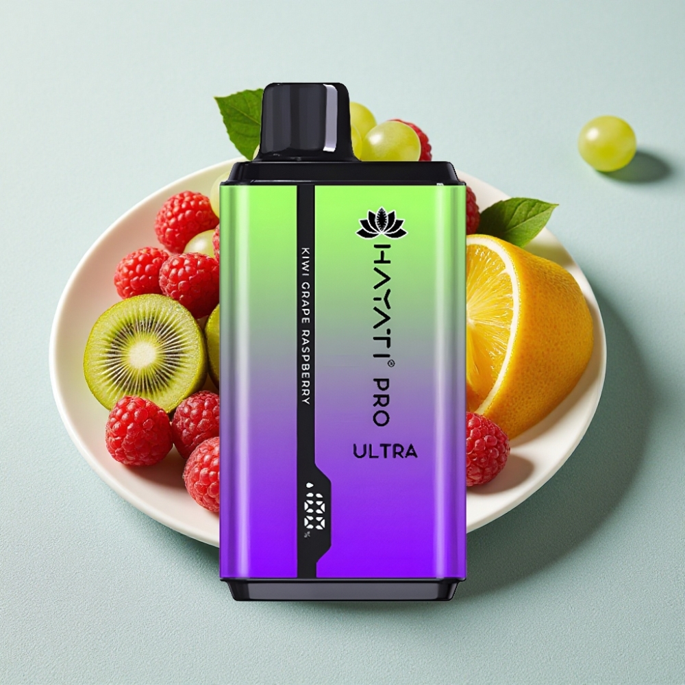 Hayati Pro Ultra 15000 Puffs 850mAh 24ml 2% Nikotin Kiwi Drue Hindbær