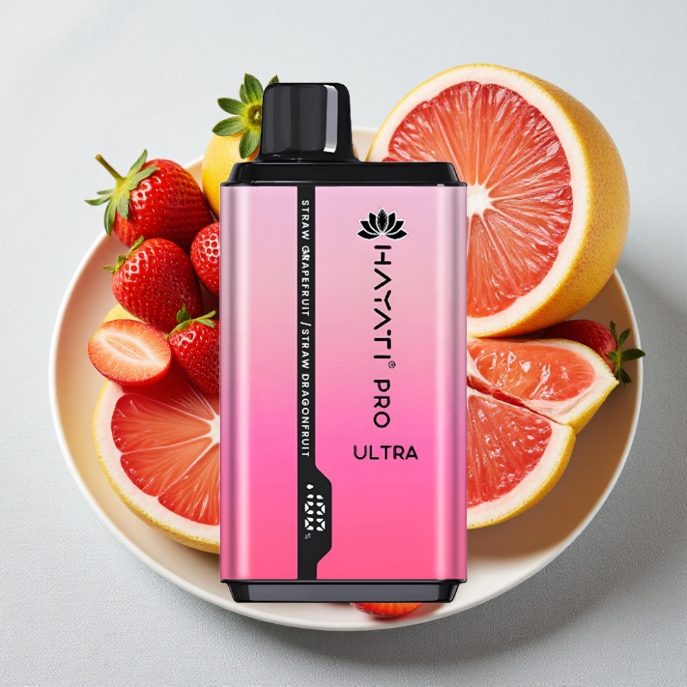 Hayati Pro Ultra 15000 Puffs Damaskebær Grapefrugt Jordbær Dragefrugt 2×12ml 2%