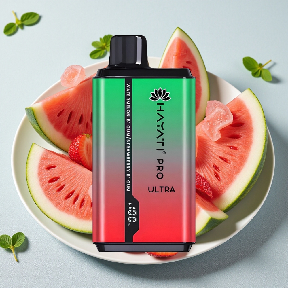 Hayati Pro Ultra 15000 Puffs Vandmelon Bubblegum Jordbær Bubblegum 2×12ml 2%