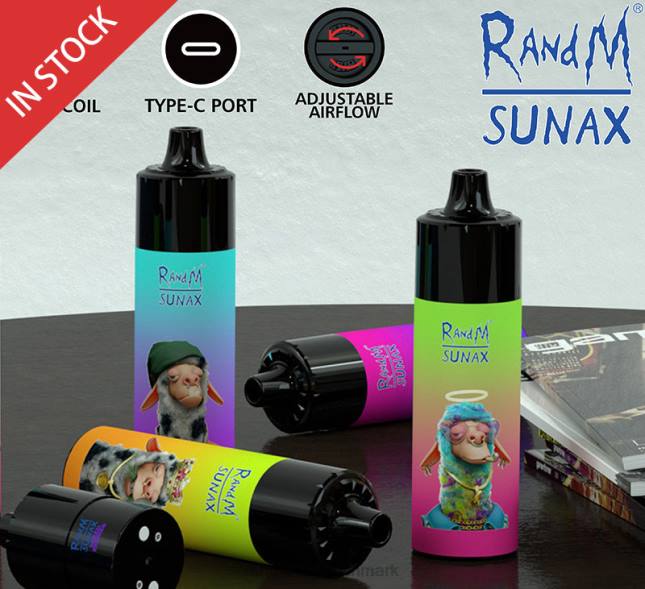 RandM Sunax 21000 luftstrømskontrol pod udskiftelig vape enhed 1 stk L06X272 rød æble citron - RandM Vape Store
