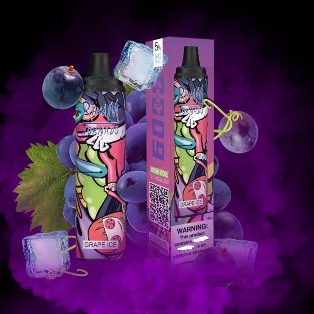 RandM Tornado 6000 luftstrømskontrol vape pod enhed 1 stk L06X279 rød æble citron - RandM Smage