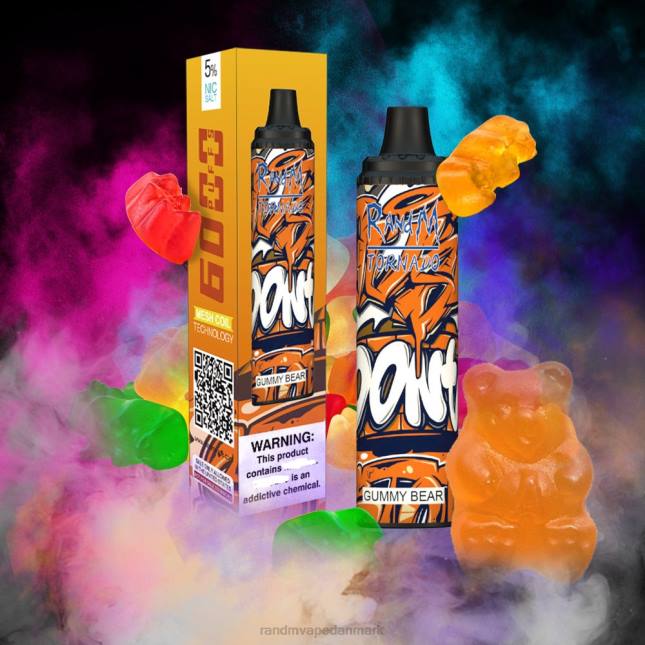 RandM Tornado 6000 luftstrømskontrol vape pod enhed 1 stk L06X279 rød æble citron - RandM Smage