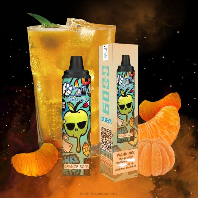 RandM Tornado 6000 luftstrømskontrol vape pod enhed 1 stk L06X279 rød æble citron - RandM Smage
